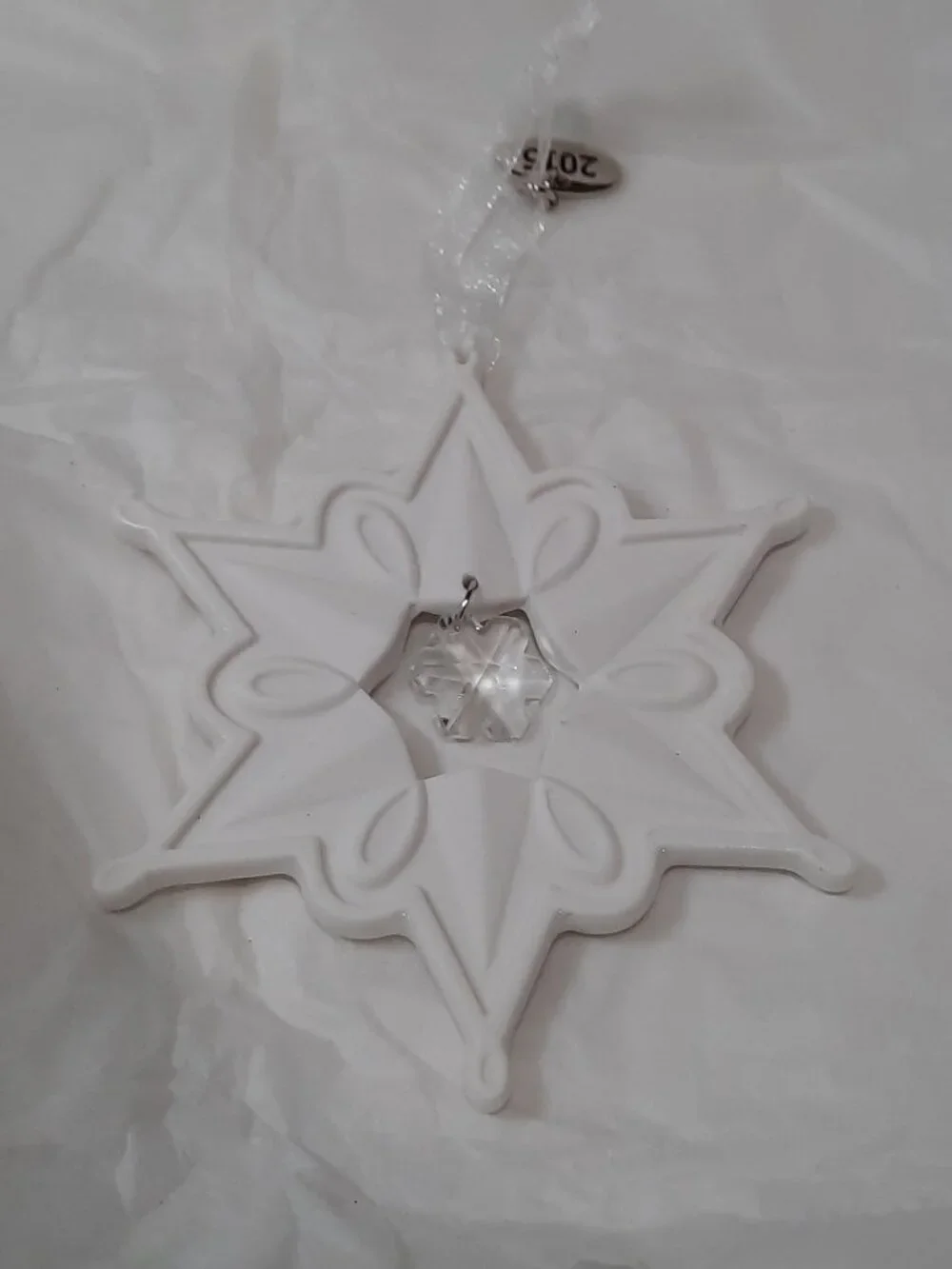 Hallmark Keepsake 2015 Porcelain Snowflake Christmas Ornament Hanging QGO1567